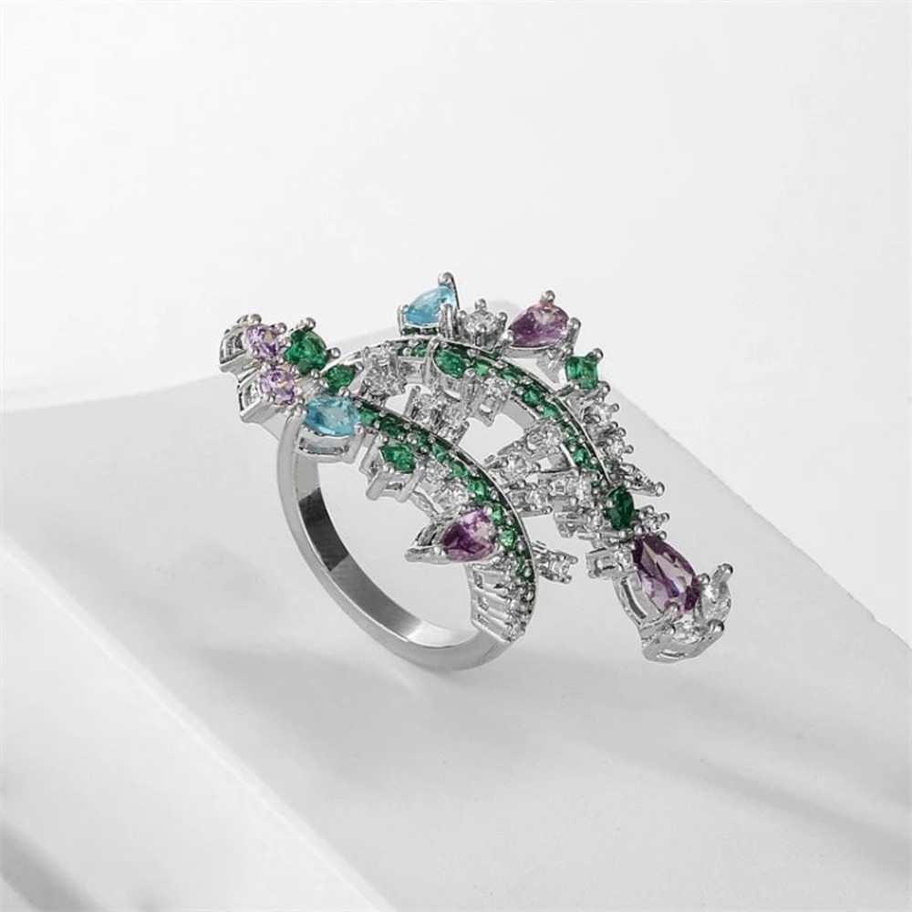 Statement Ring With Swarovski Elements Size 7-8 R… - image 1